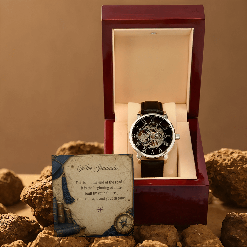 To the Graduate Openwork Watch Vintage Books and Clock