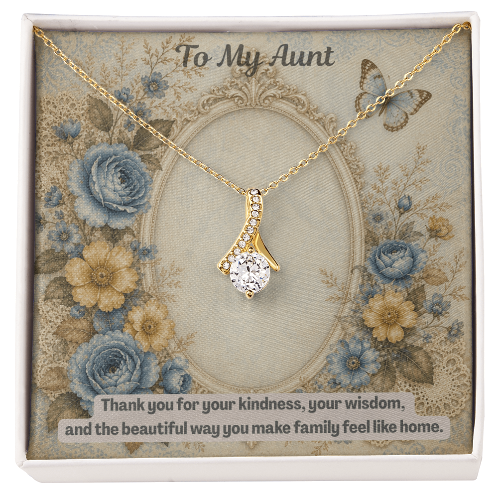 To My Aunt Alluring Beauty Necklace Vintage Mirror