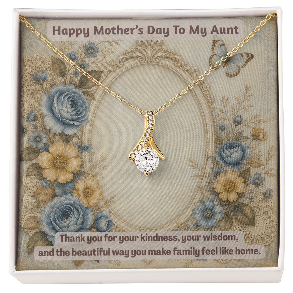 Happy Mother's Day to My Aunt Alluring Beauty Necklace Vintage Mirror