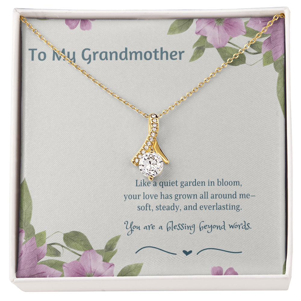 To My Grandmother Alluring Beauty Necklace – Elegant Gift for Grandma – Sentimental Jewelry with Keepsake Message Card