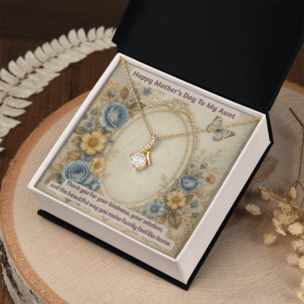 Happy Mother's Day to My Aunt Alluring Beauty Necklace Vintage Mirror