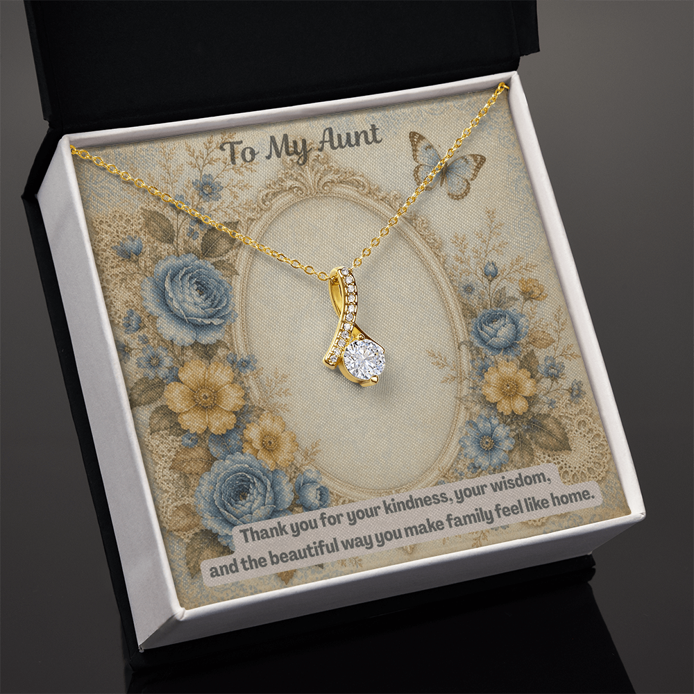 To My Aunt Alluring Beauty Necklace Vintage Mirror