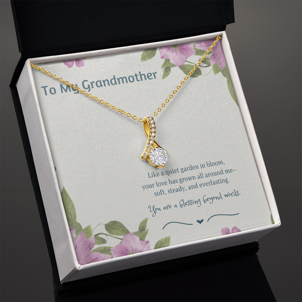 To My Grandmother Alluring Beauty Necklace – Elegant Gift for Grandma – Sentimental Jewelry with Keepsake Message Card