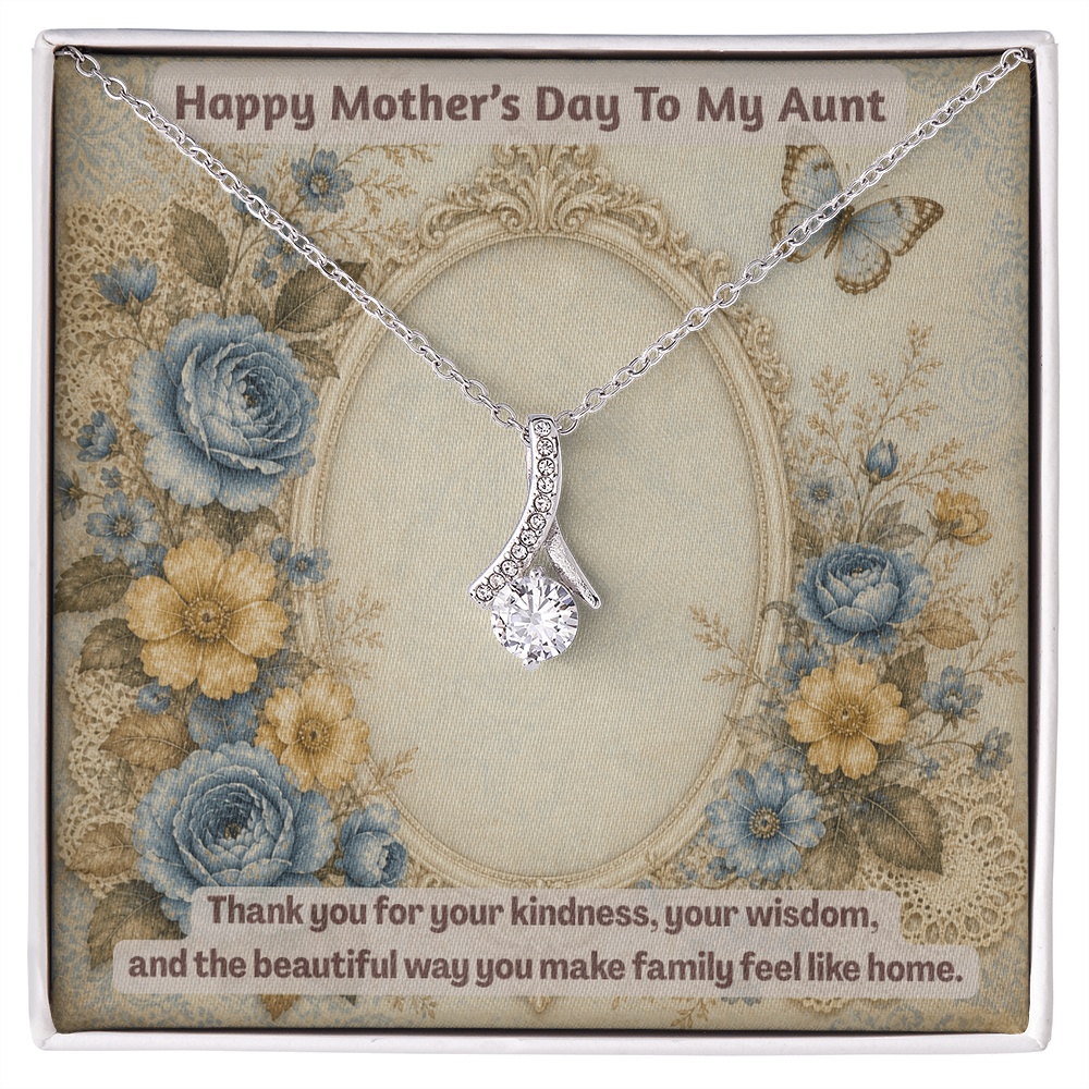 Happy Mother's Day to My Aunt Alluring Beauty Necklace Vintage Mirror