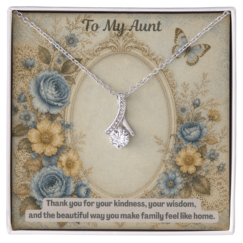 To My Aunt Alluring Beauty Necklace Vintage Mirror