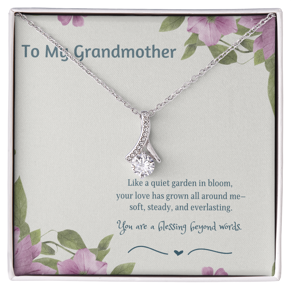 To My Grandmother Alluring Beauty Necklace – Elegant Gift for Grandma – Sentimental Jewelry with Keepsake Message Card