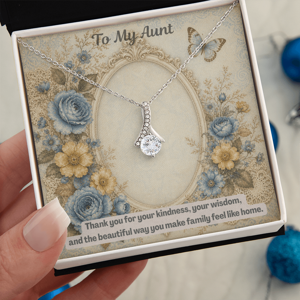 To My Aunt Alluring Beauty Necklace Vintage Mirror