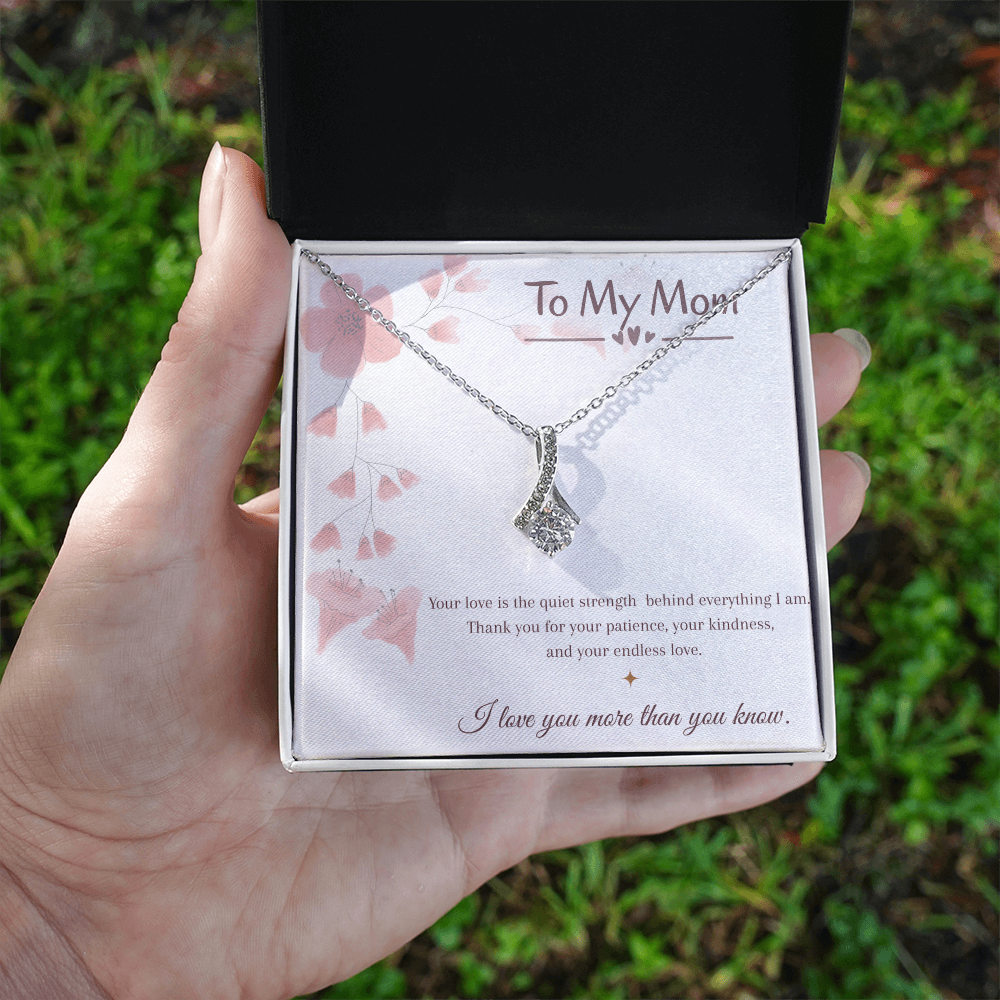 To My Mom Necklace – Mother's Day Gift – Meaningful Jewelry with Message Card – Gift for Mom from Daughter or Son