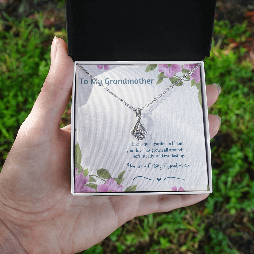 To My Grandmother Alluring Beauty Necklace – Elegant Gift for Grandma – Sentimental Jewelry with Keepsake Message Card