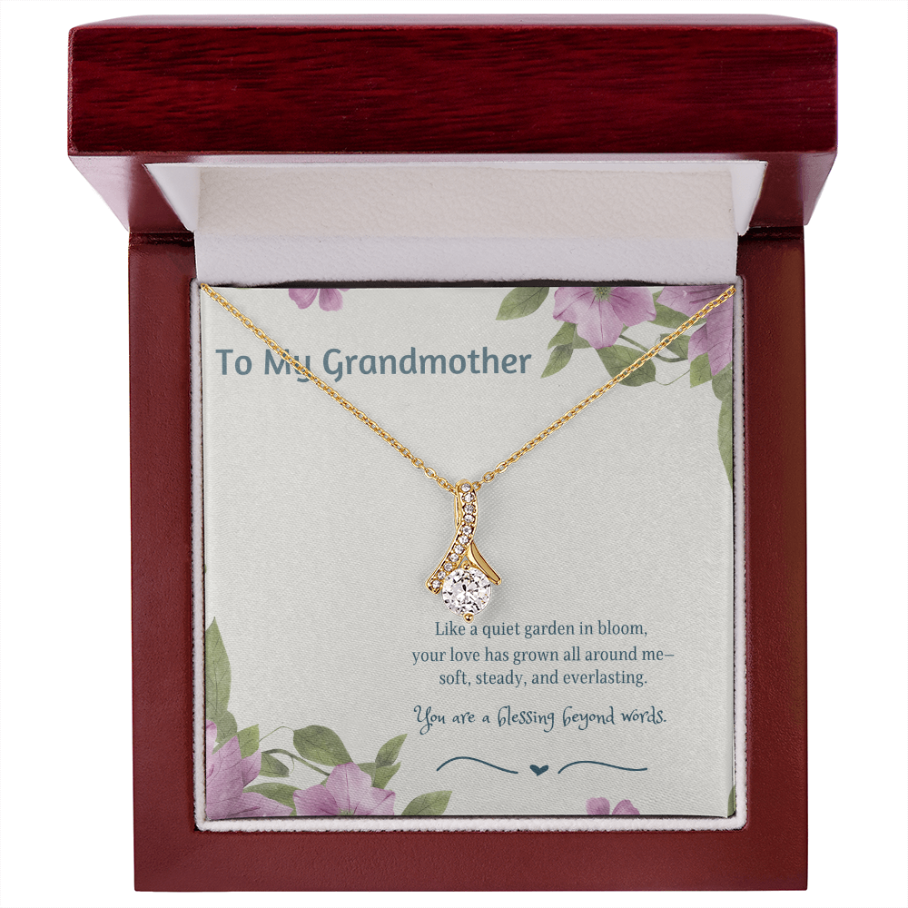 To My Grandmother Alluring Beauty Necklace – Elegant Gift for Grandma – Sentimental Jewelry with Keepsake Message Card