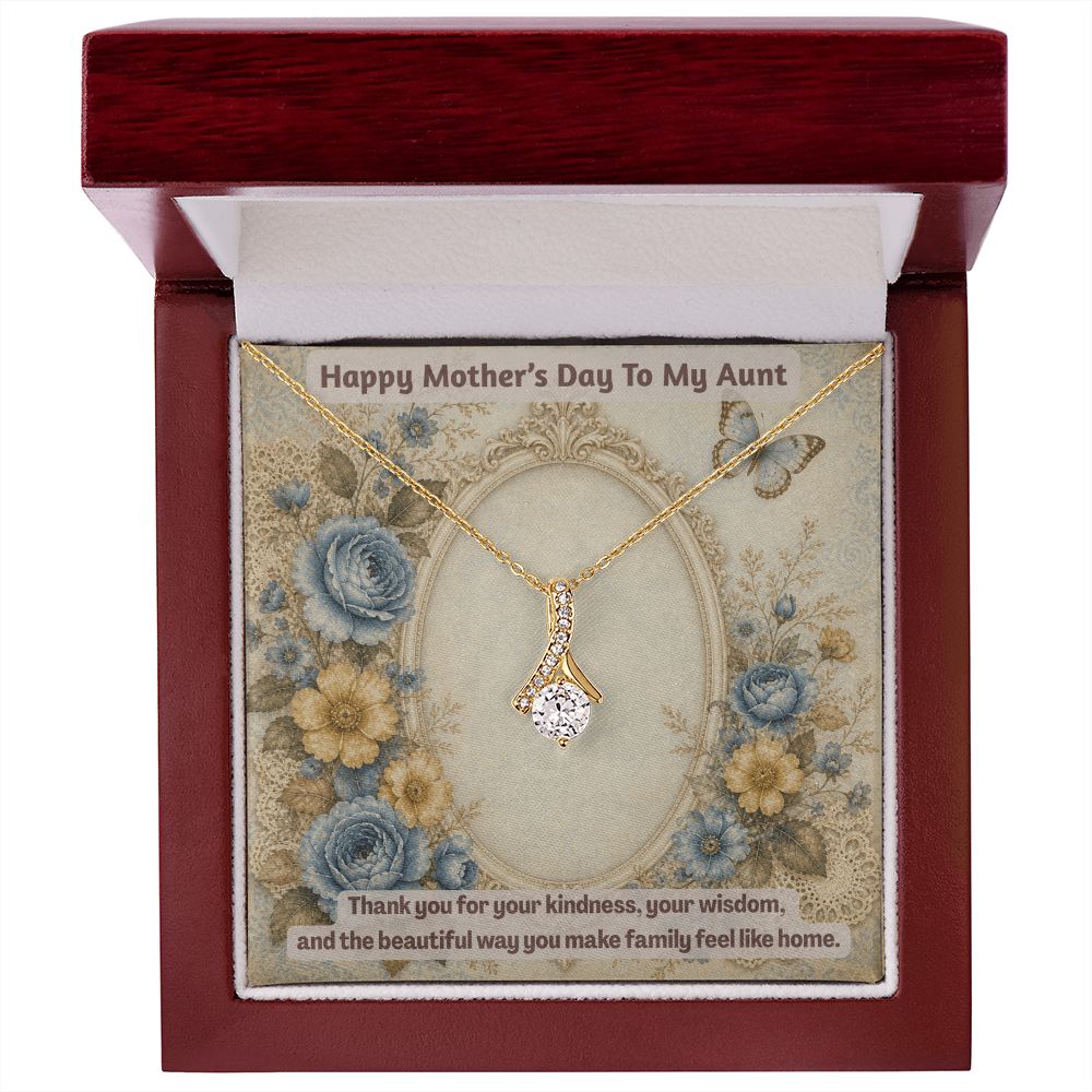 Happy Mother's Day to My Aunt Alluring Beauty Necklace Vintage Mirror