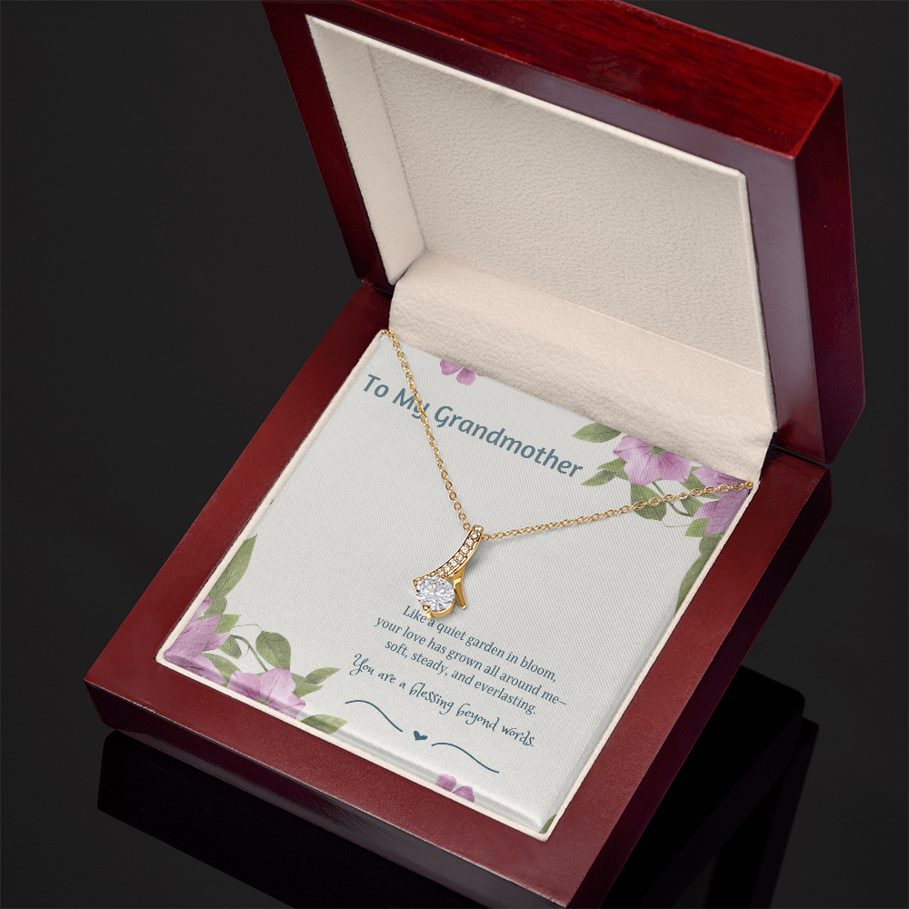 To My Grandmother Alluring Beauty Necklace – Elegant Gift for Grandma – Sentimental Jewelry with Keepsake Message Card