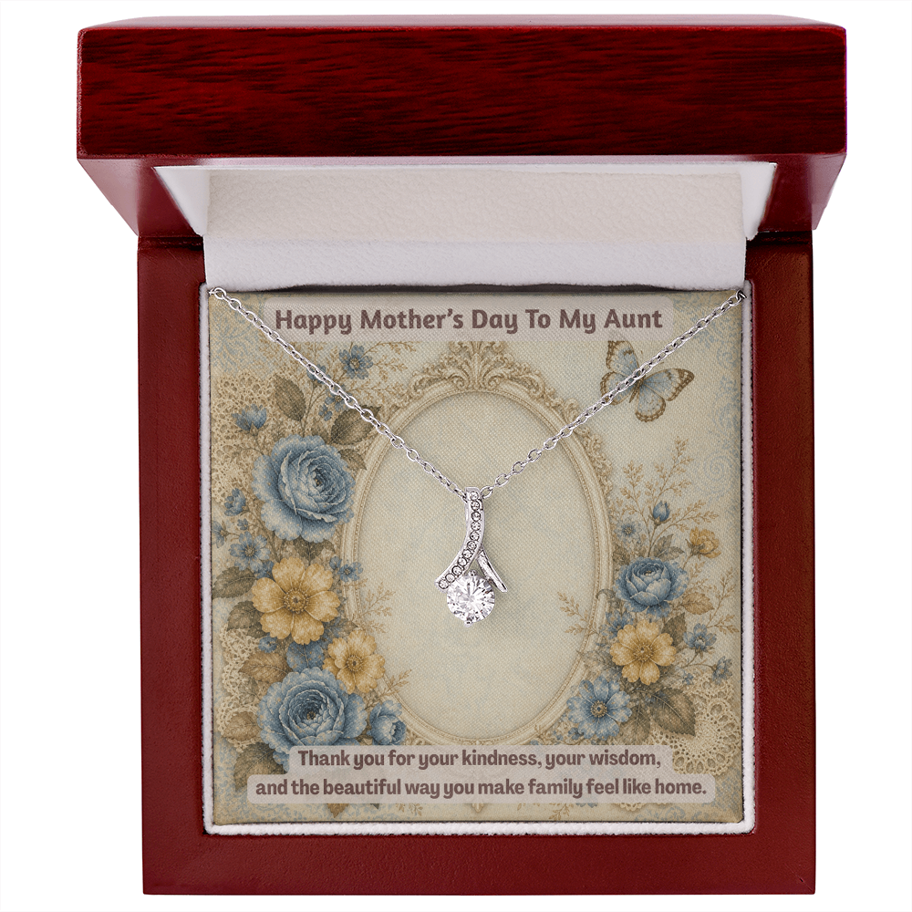 Happy Mother's Day to My Aunt Alluring Beauty Necklace Vintage Mirror