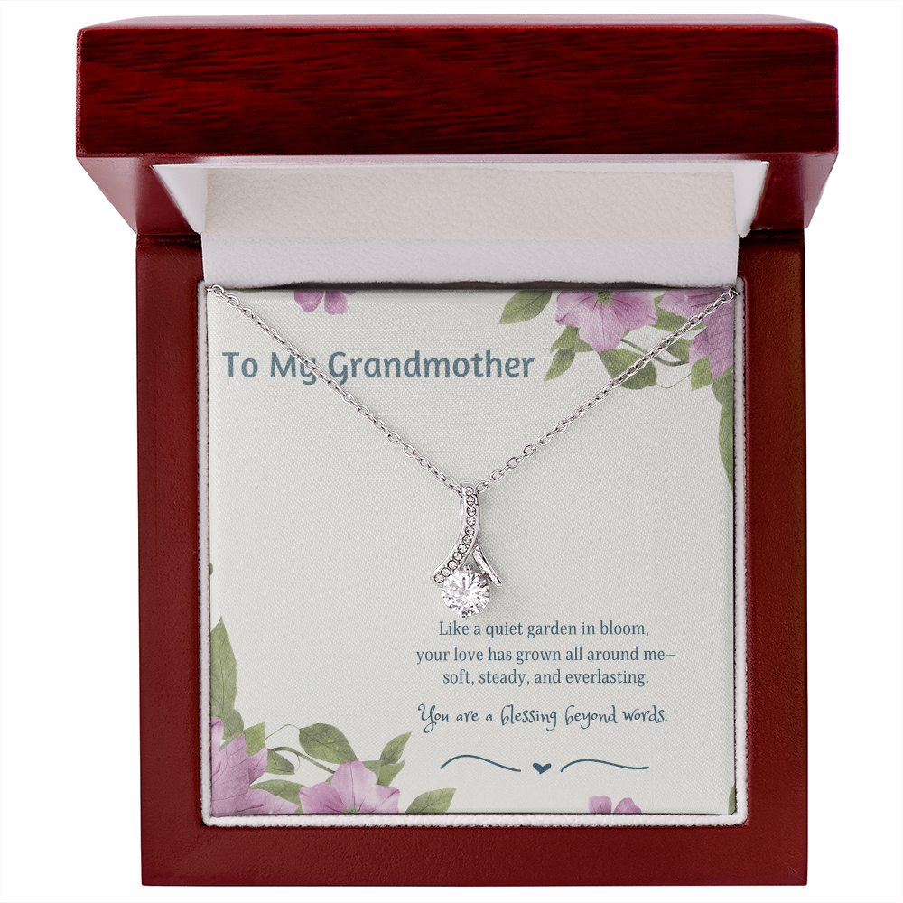 To My Grandmother Alluring Beauty Necklace – Elegant Gift for Grandma – Sentimental Jewelry with Keepsake Message Card