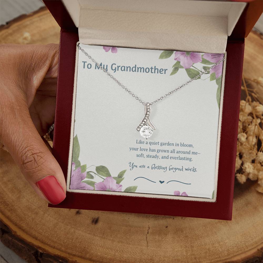 To My Grandmother Alluring Beauty Necklace – Elegant Gift for Grandma – Sentimental Jewelry with Keepsake Message Card