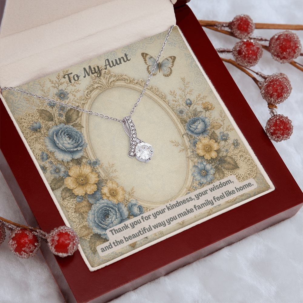 To My Aunt Alluring Beauty Necklace Vintage Mirror