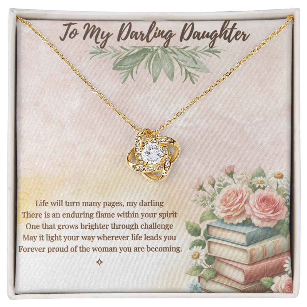 To My Darling Daughter — For Every Chapter of Your Life | Love Knot Necklace  From Mom or Dad