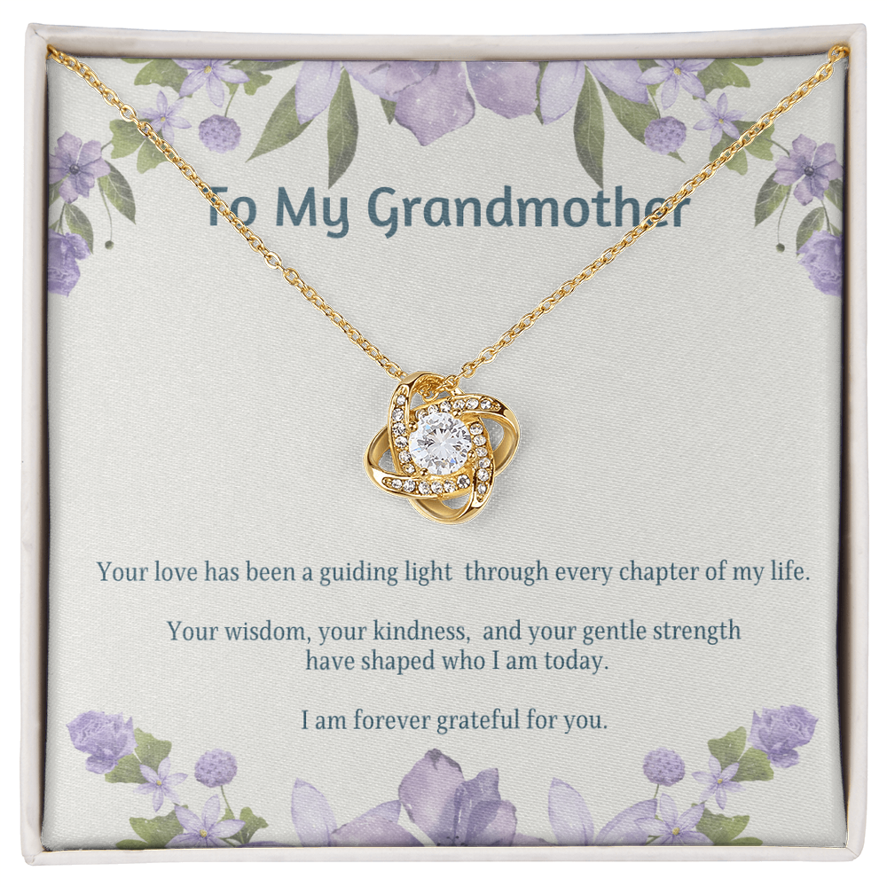 To My Grandmother Love Knot Necklace – Elegant Gift for Grandma – Sentimental Jewelry with Keepsake Message Card