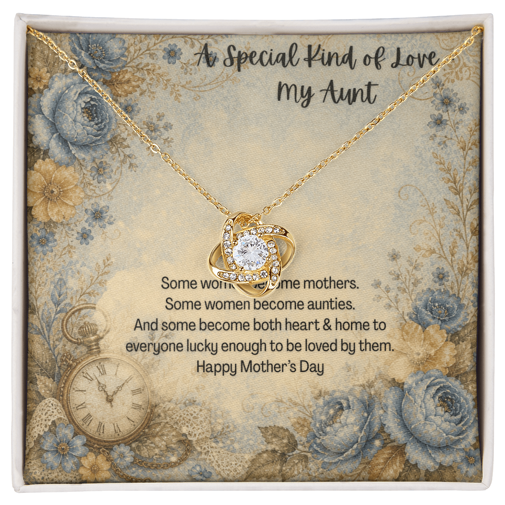 A Special Kind of Love My Aunt Love Knot Necklace Vintage Flowers and Pocket Watch