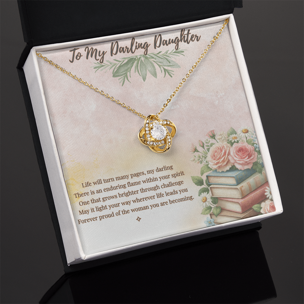 To My Darling Daughter — For Every Chapter of Your Life | Love Knot Necklace  From Mom or Dad