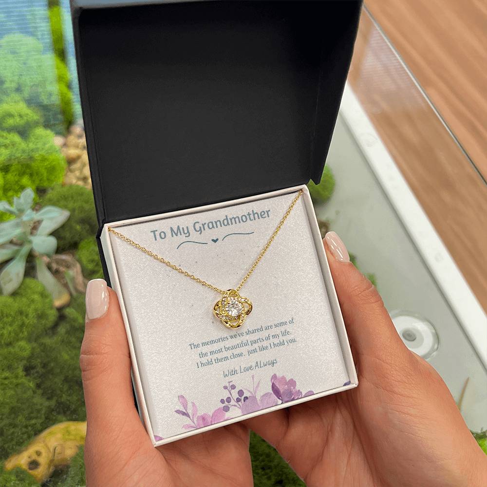 To My Grandmother Love Knot Necklace – Mother's Day Gift for Grandma – Meaningful Jewelry with Message Card