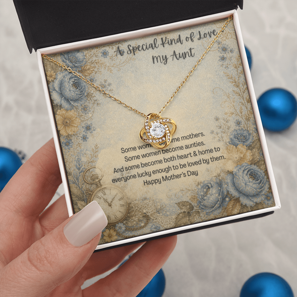 A Special Kind of Love My Aunt Love Knot Necklace Vintage Flowers and Pocket Watch