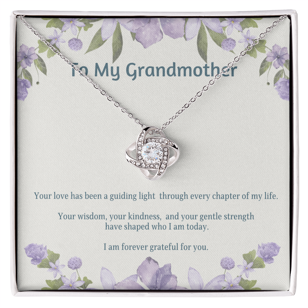 To My Grandmother Love Knot Necklace – Elegant Gift for Grandma – Sentimental Jewelry with Keepsake Message Card