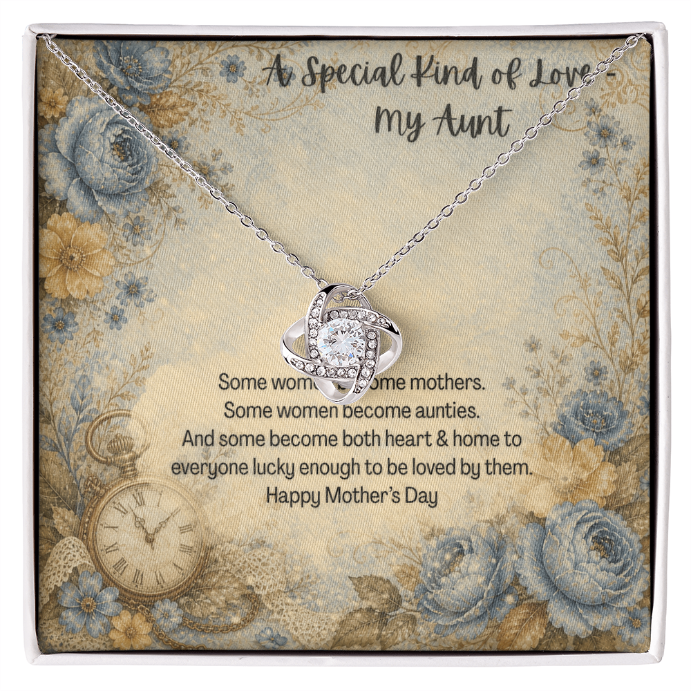 A Special Kind of Love My Aunt Love Knot Necklace Vintage Flowers and Pocket Watch