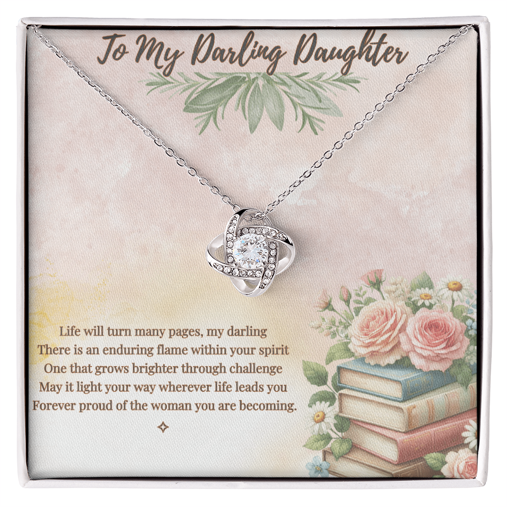 To My Darling Daughter — For Every Chapter of Your Life | Love Knot Necklace  From Mom or Dad