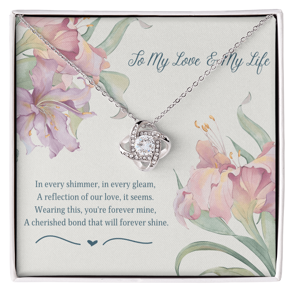 To My Love and My Live Love Knot Necklace