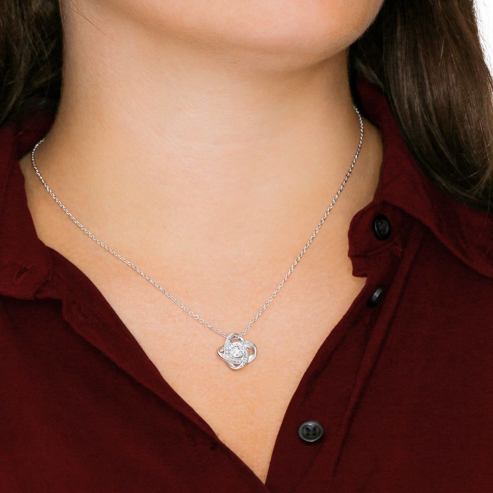 To My Beautiful Daughter — A Lavender Keepsake of Love | Love Knot Necklace Gift From Mom or Dad