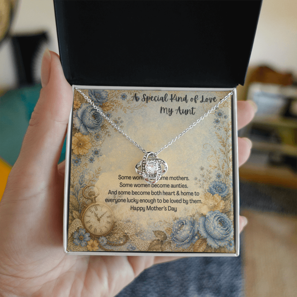 A Special Kind of Love My Aunt Love Knot Necklace Vintage Flowers and Pocket Watch