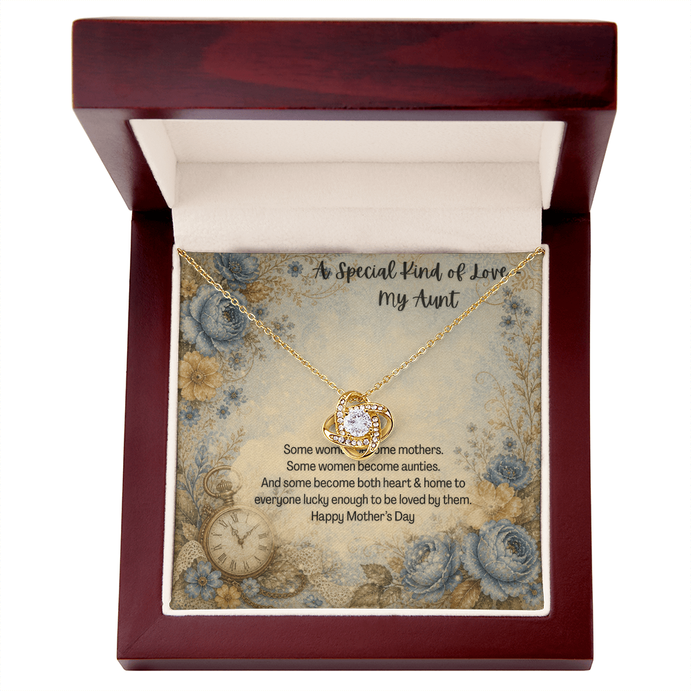 A Special Kind of Love My Aunt Love Knot Necklace Vintage Flowers and Pocket Watch