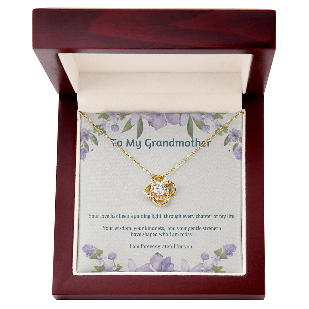 To My Grandmother Love Knot Necklace – Elegant Gift for Grandma – Sentimental Jewelry with Keepsake Message Card