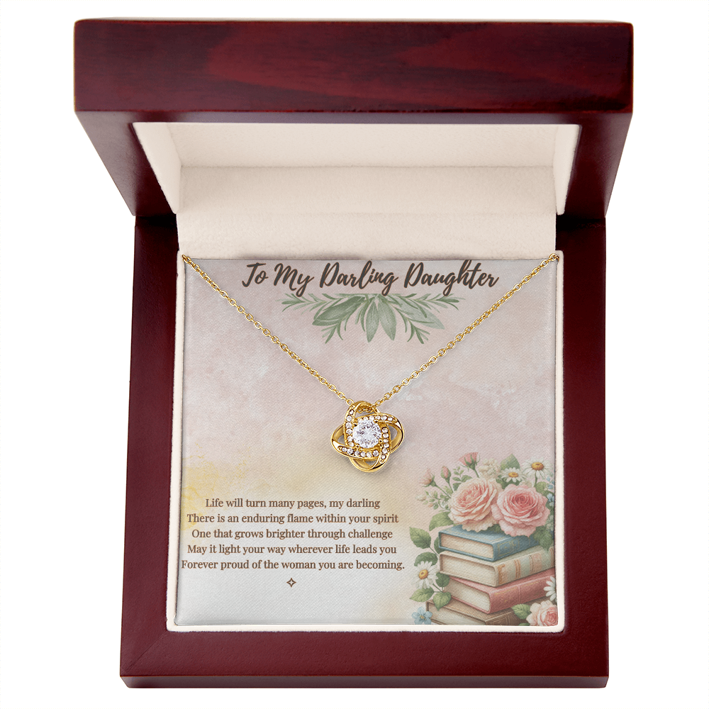 To My Darling Daughter — For Every Chapter of Your Life | Love Knot Necklace  From Mom or Dad