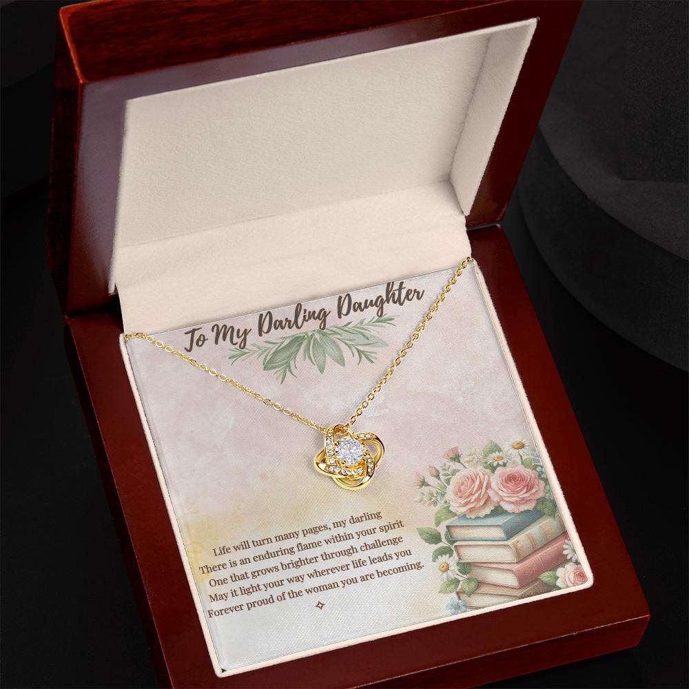 To My Darling Daughter — For Every Chapter of Your Life | Love Knot Necklace  From Mom or Dad