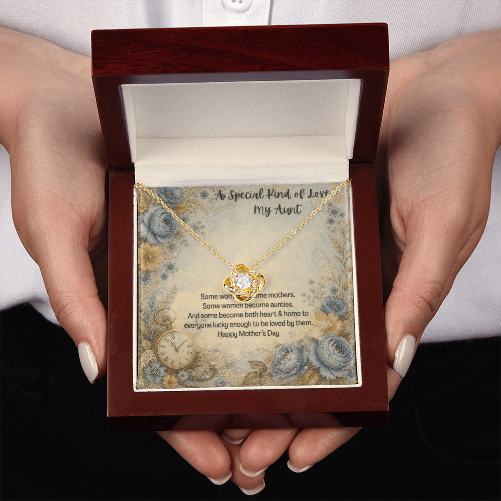 A Special Kind of Love My Aunt Love Knot Necklace Vintage Flowers and Pocket Watch