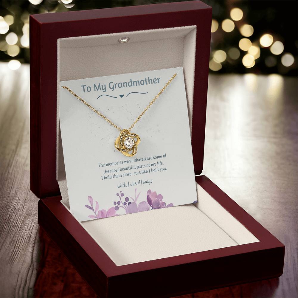 To My Grandmother Love Knot Necklace – Mother's Day Gift for Grandma – Meaningful Jewelry with Message Card