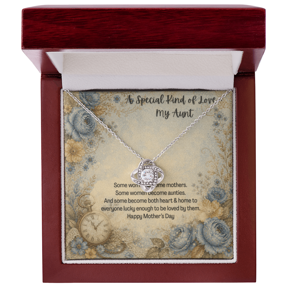 A Special Kind of Love My Aunt Love Knot Necklace Vintage Flowers and Pocket Watch
