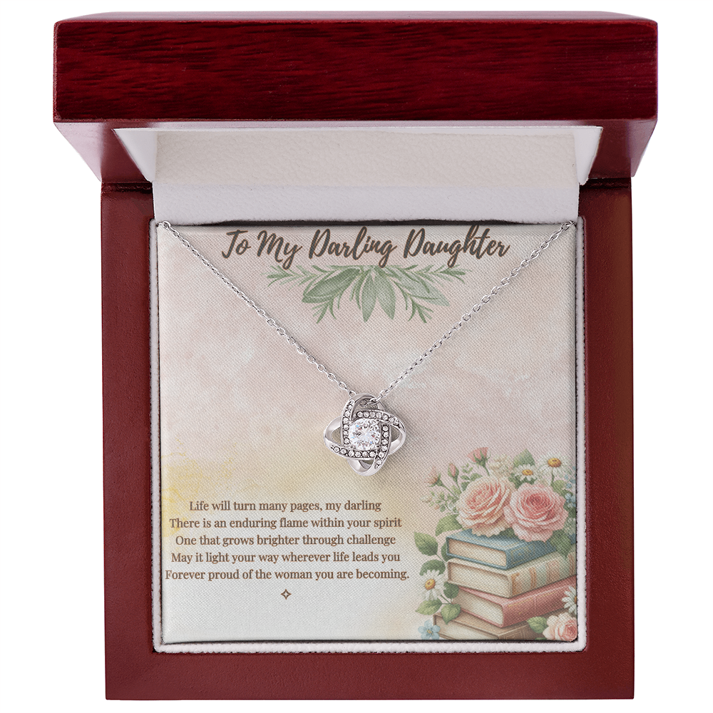 To My Darling Daughter — For Every Chapter of Your Life | Love Knot Necklace  From Mom or Dad