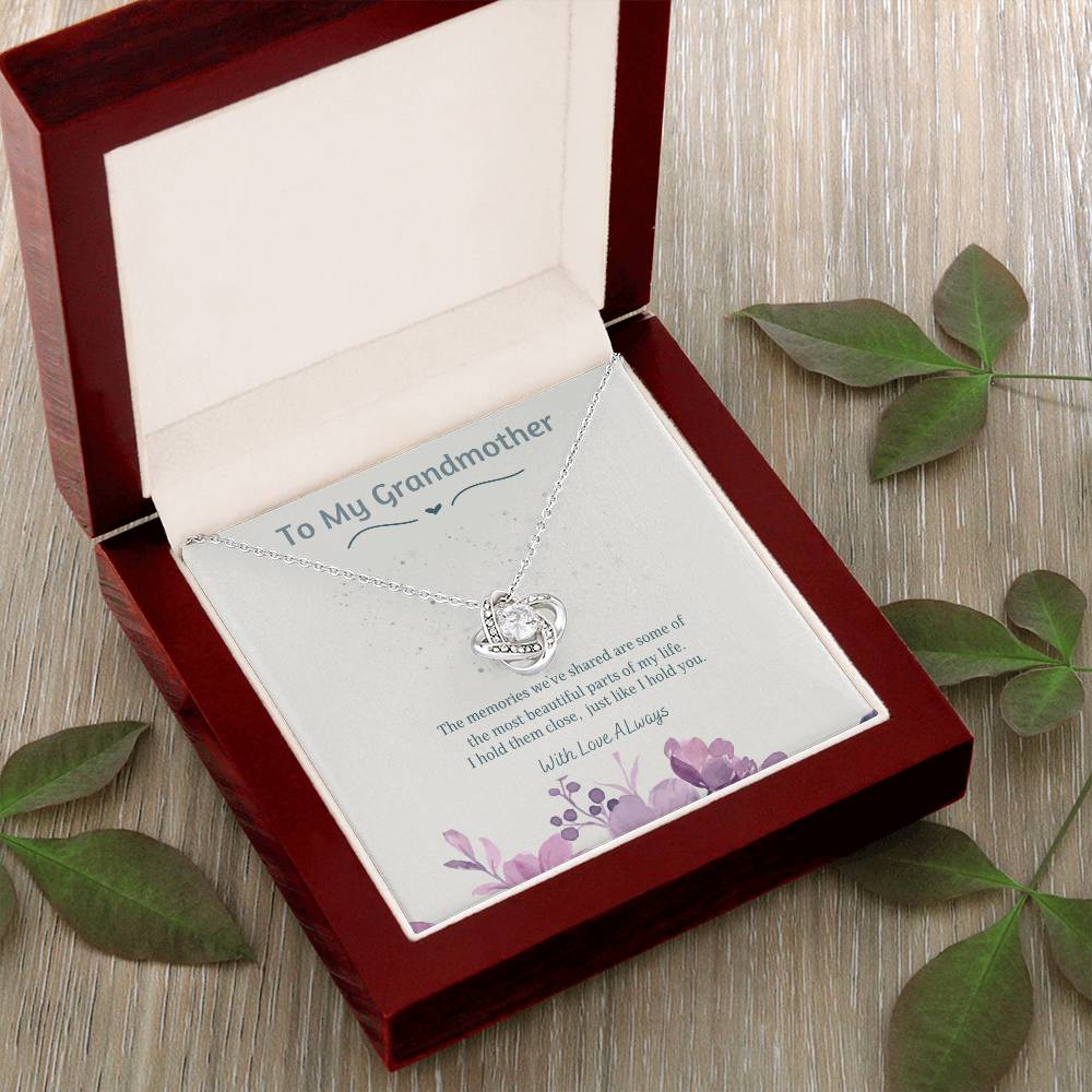 To My Grandmother Love Knot Necklace – Mother's Day Gift for Grandma – Meaningful Jewelry with Message Card