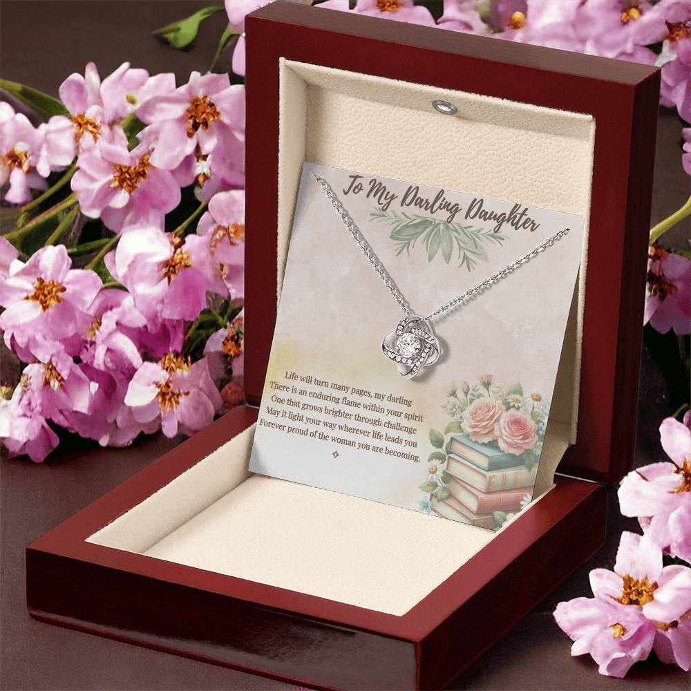 To My Darling Daughter — For Every Chapter of Your Life | Love Knot Necklace  From Mom or Dad