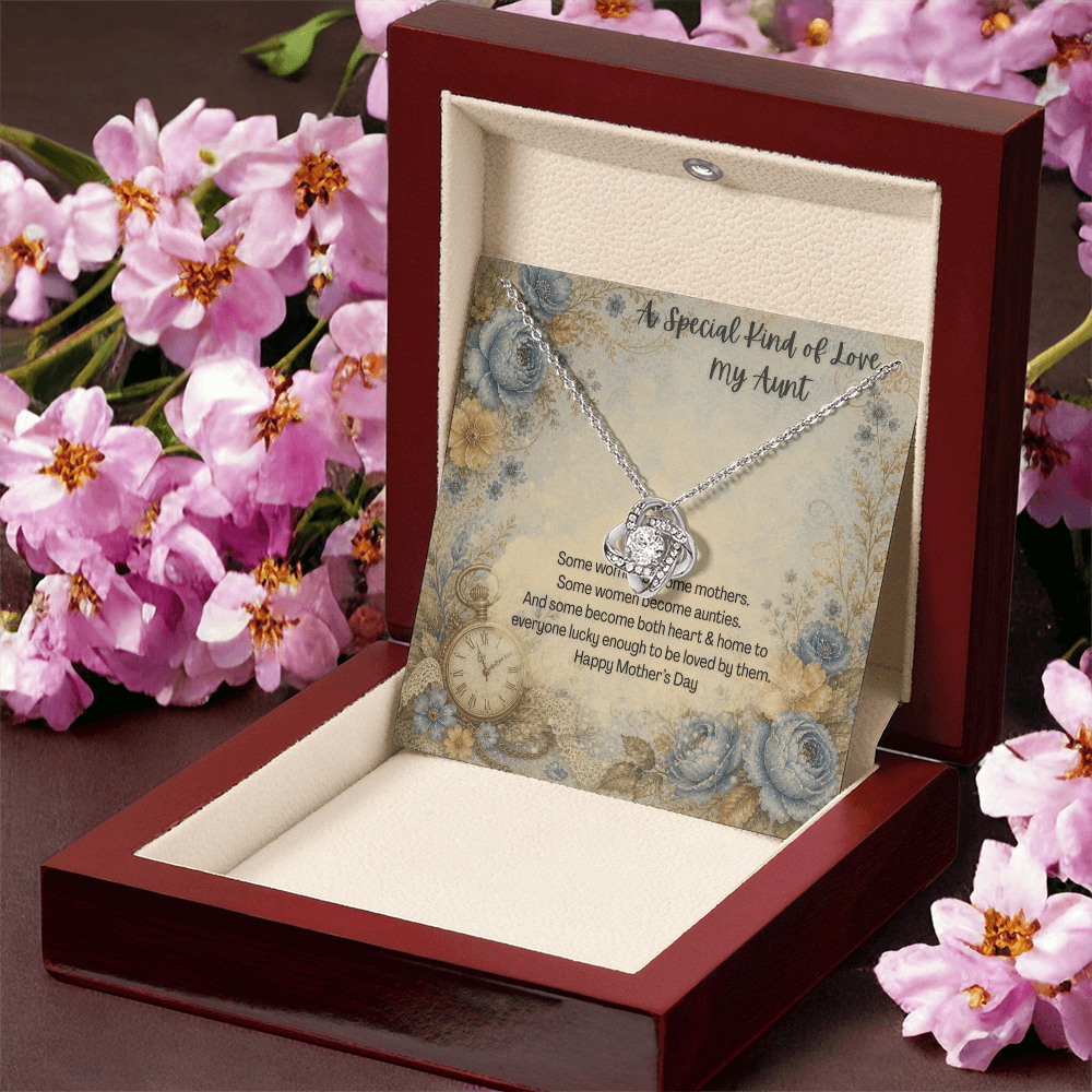 A Special Kind of Love My Aunt Love Knot Necklace Vintage Flowers and Pocket Watch
