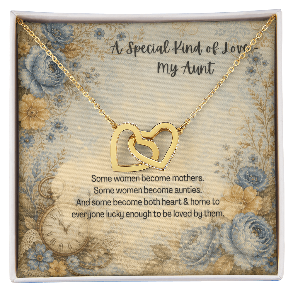 A Special Kind of Love My Aunt Interlocking Hearts Pendant Botanical Clock