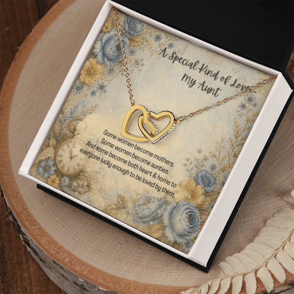 A Special Kind of Love My Aunt Interlocking Hearts Pendant Botanical Clock