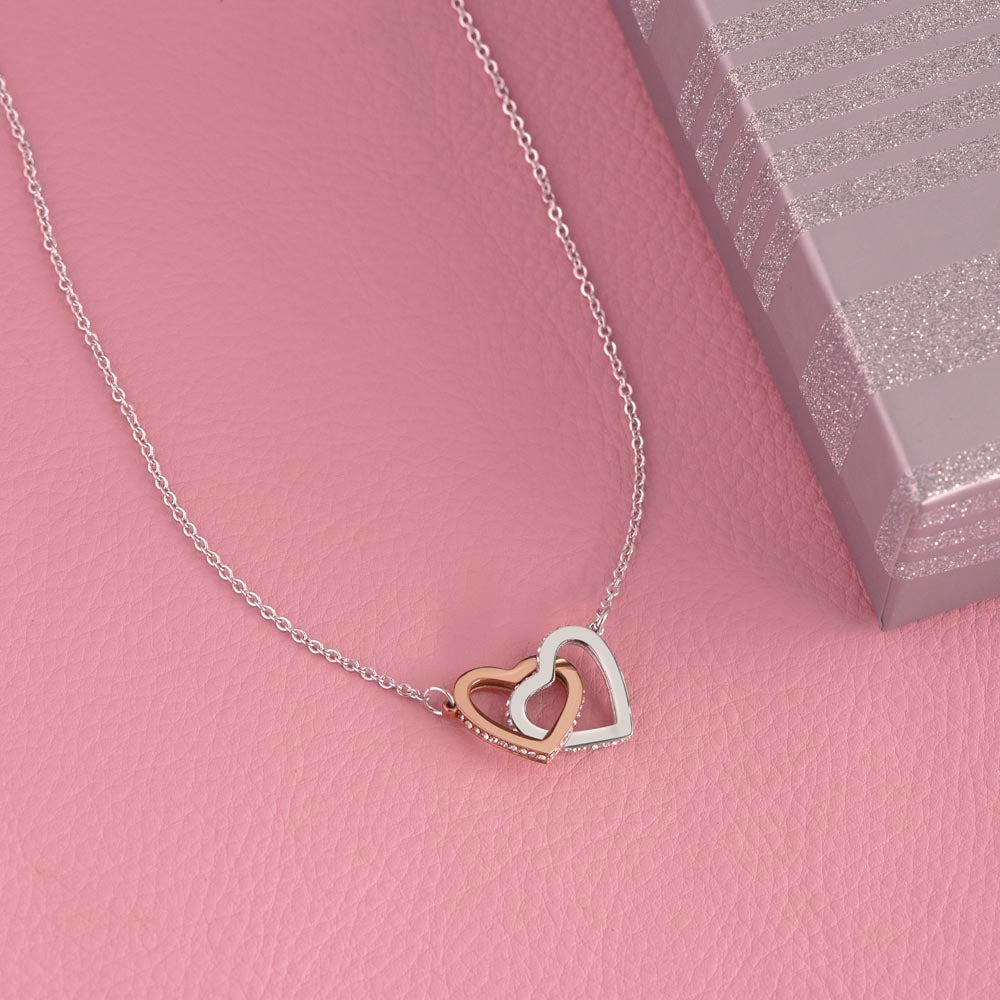 To My Grandmother Necklace – Gift for Grandma Nana – Interlocking Hearts Jewelry with Message Card – Grandmother Gift Idea