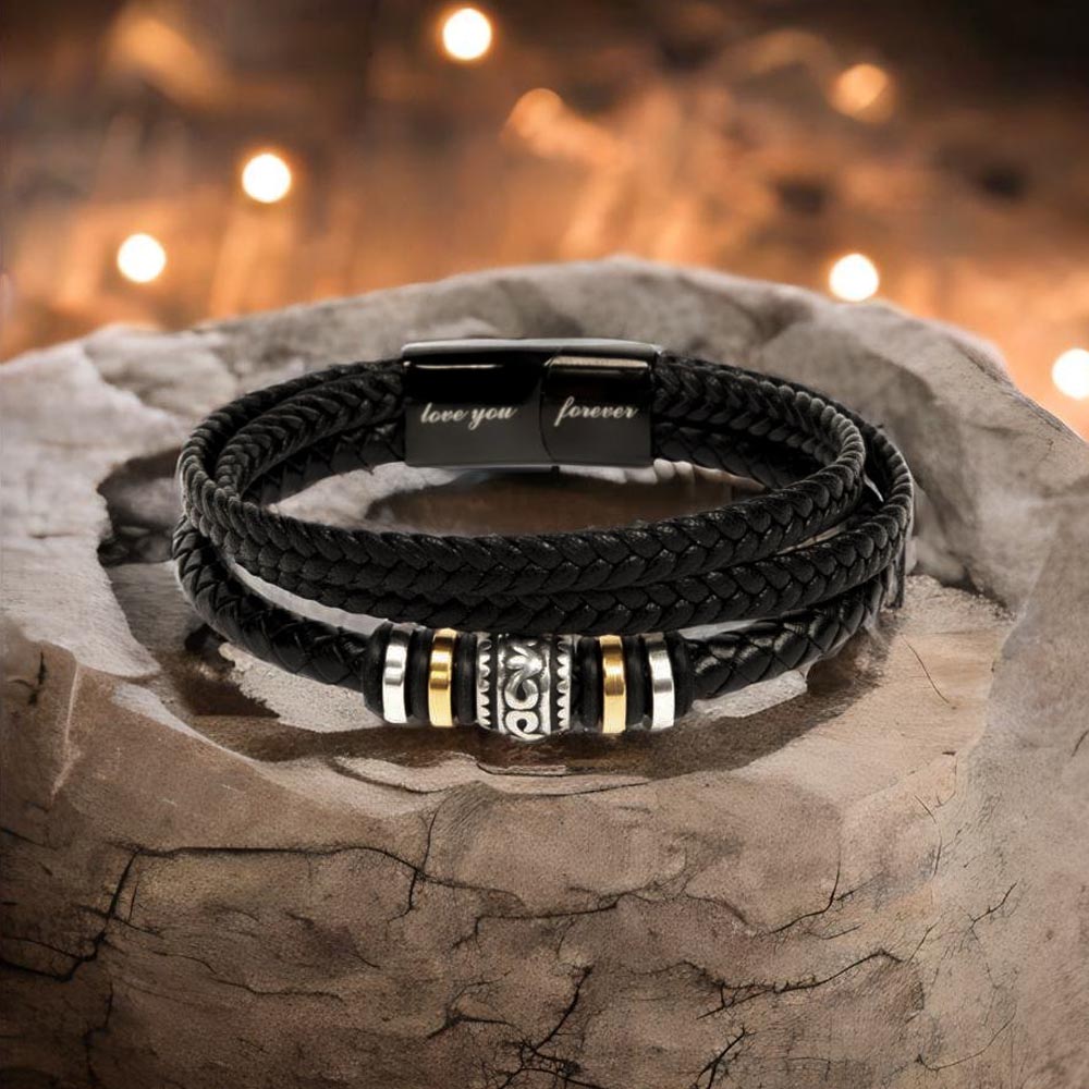 To My Son Leather Bracelet – Inspirational Gift for Son – Meaningful Gift from Mom or Dad