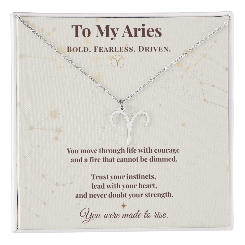 Aries Necklace – Zodiac Gift for Her – Meaningful Astrology Jewelry with Message Card
