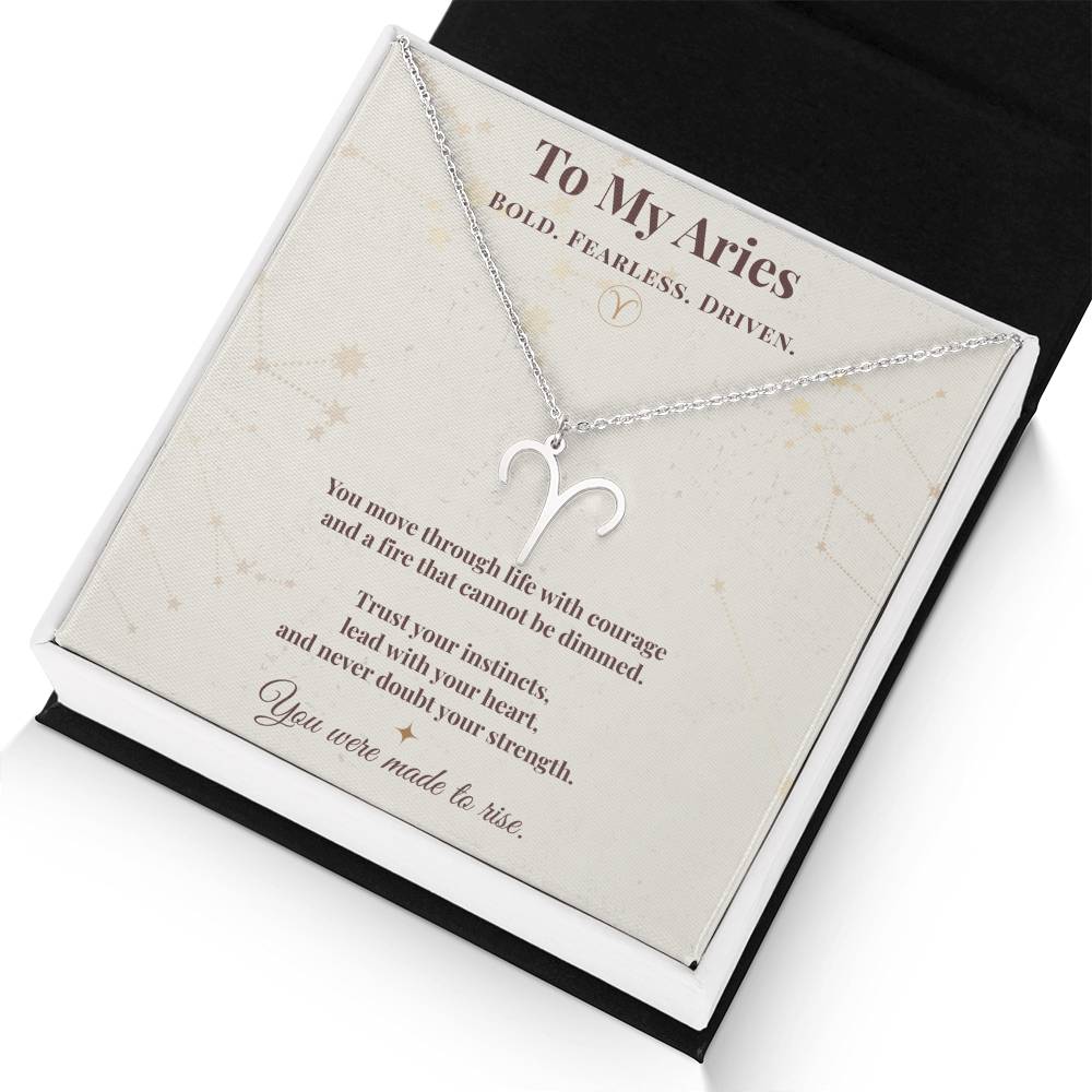 Aries Necklace – Zodiac Gift for Her – Meaningful Astrology Jewelry with Message Card