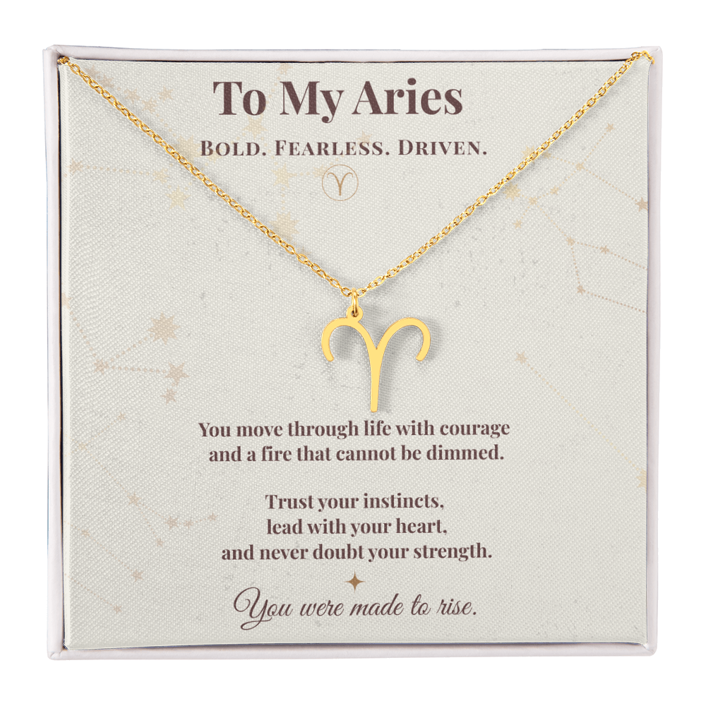 Aries Necklace – Zodiac Gift for Her – Meaningful Astrology Jewelry with Message Card